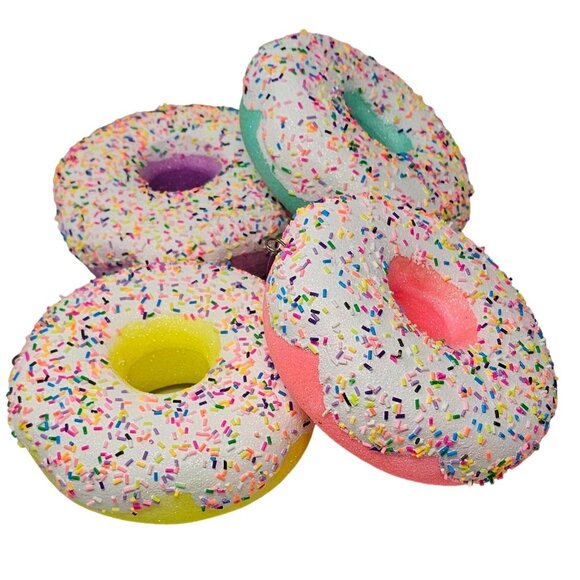 Pastel Frosted Oversized Foam Donut Ornaments with Sprinkles (Set of 4) - Picture 1 of 5